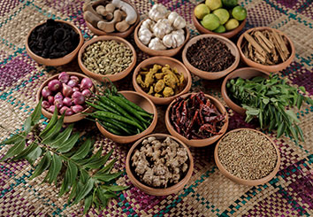 Sri Lankan spices in a pot