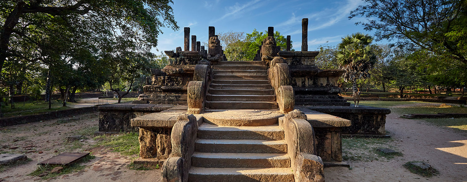 Stairs leading to a temple